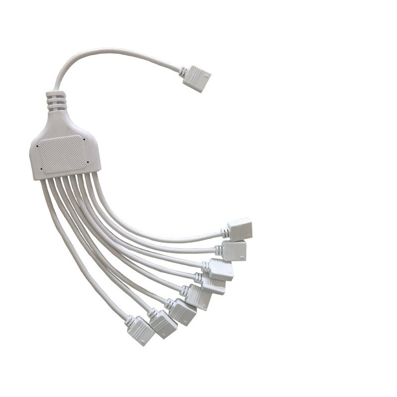 HUALAND RGB 4 Pins White RGB LED Splitter Cable LED Strip Connector 8 Way Splitter Y Splitter for One to Eight RGB 5050 3528 LED Light Strips with,RGB Extension Cableï¼Œ1m RGB Wire - Image 2